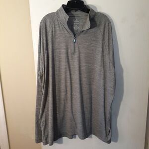 Croft & Barrow men's XXL 2X Gray shirt quarter zip top athletic athleisure